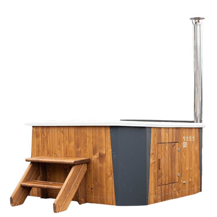 Kwadratowe jacuzzi KURU 193x200 cm – luksusowy relaks i SPA w Twoim ogrodzie