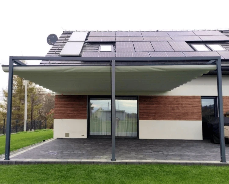Pergola Palermo 7×4 z panoramicznym zadaszeniem – idealna do mebli ogrodowych i przestrzeni chillout