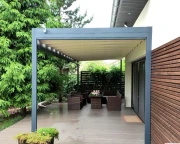 Pergola tarasowa Verona 3×6 z aluminiową konstrukcją przyścienną – nowoczesne zadaszenie tarasu