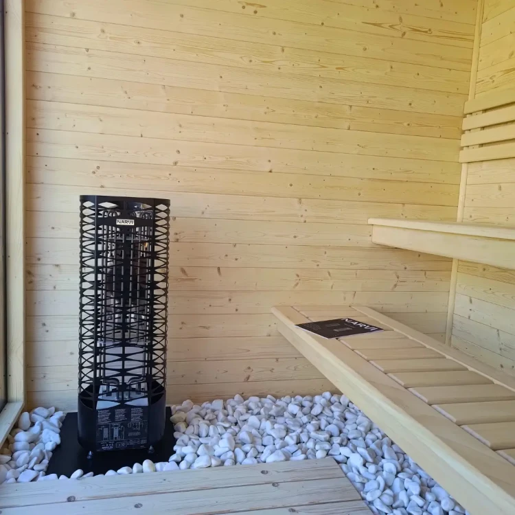 Kompleks saunowy z podczerwienią IR, jacuzzi i strefą relaksu – projekt Mokko