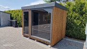 Drewniana sauna ogrodowa idealna na działkę, taras lub przydomową strefę relaksu.