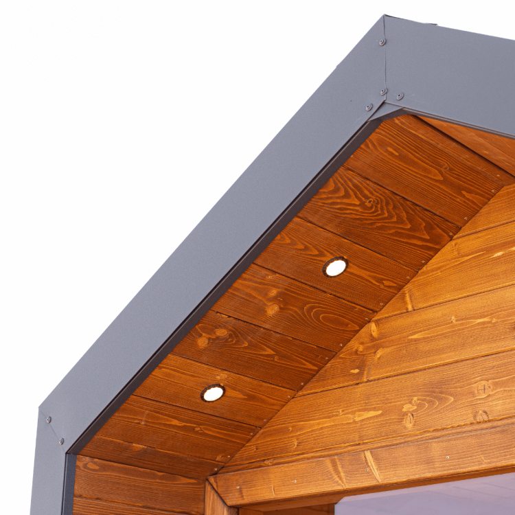 Sauna ogrodowa Rajska Góra – oświetlenie zewnętrzne LED