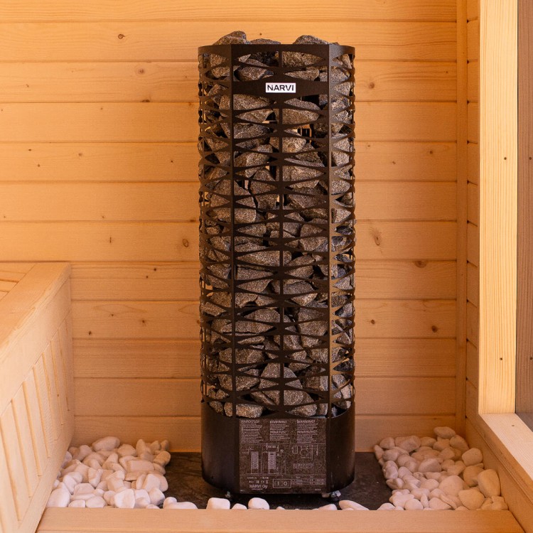 Piec Narvi 9 kW w saunie Rajska Góra – ogrzewanie elektryczne