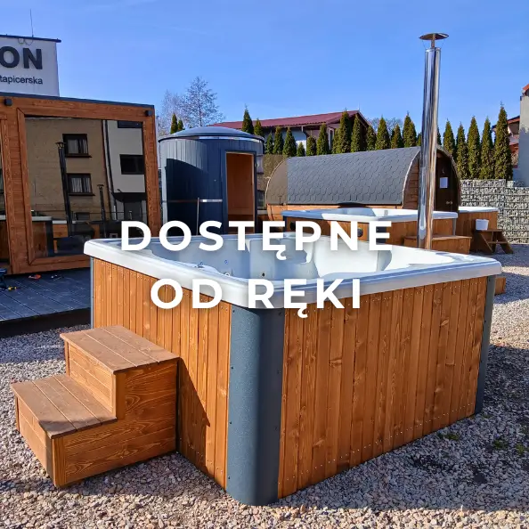 Jacuzzi i sauny ogrodowe dostępne od ręki – gotowe produkty Mokko z szybką dostawą.
